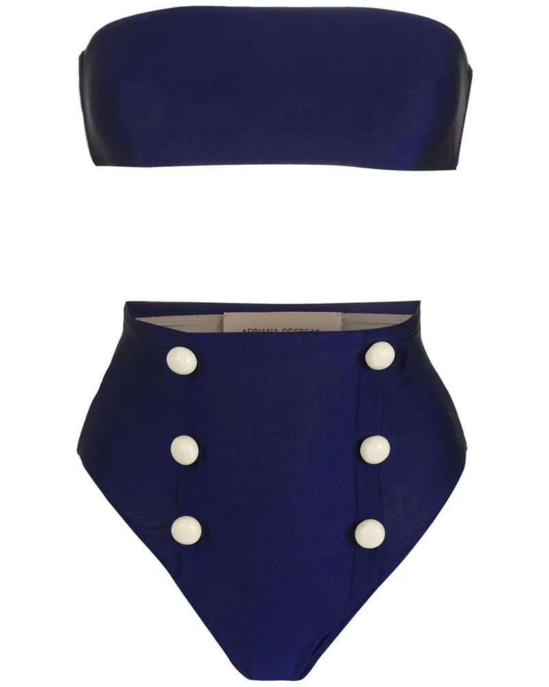 Adriana Degreas Bikini mit Knöpfen - Blau Blau