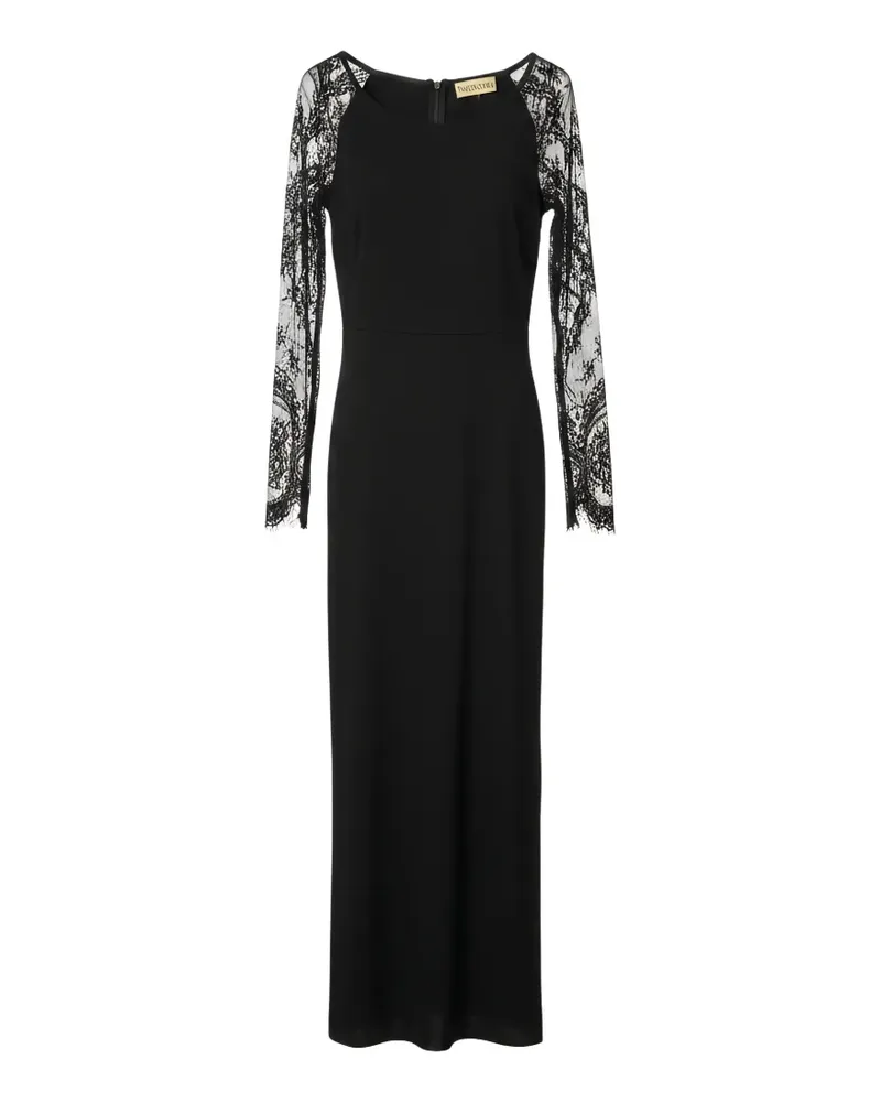 Valentino Garavani lace-panel long-sleeve maxi dress - Schwarz Schwarz