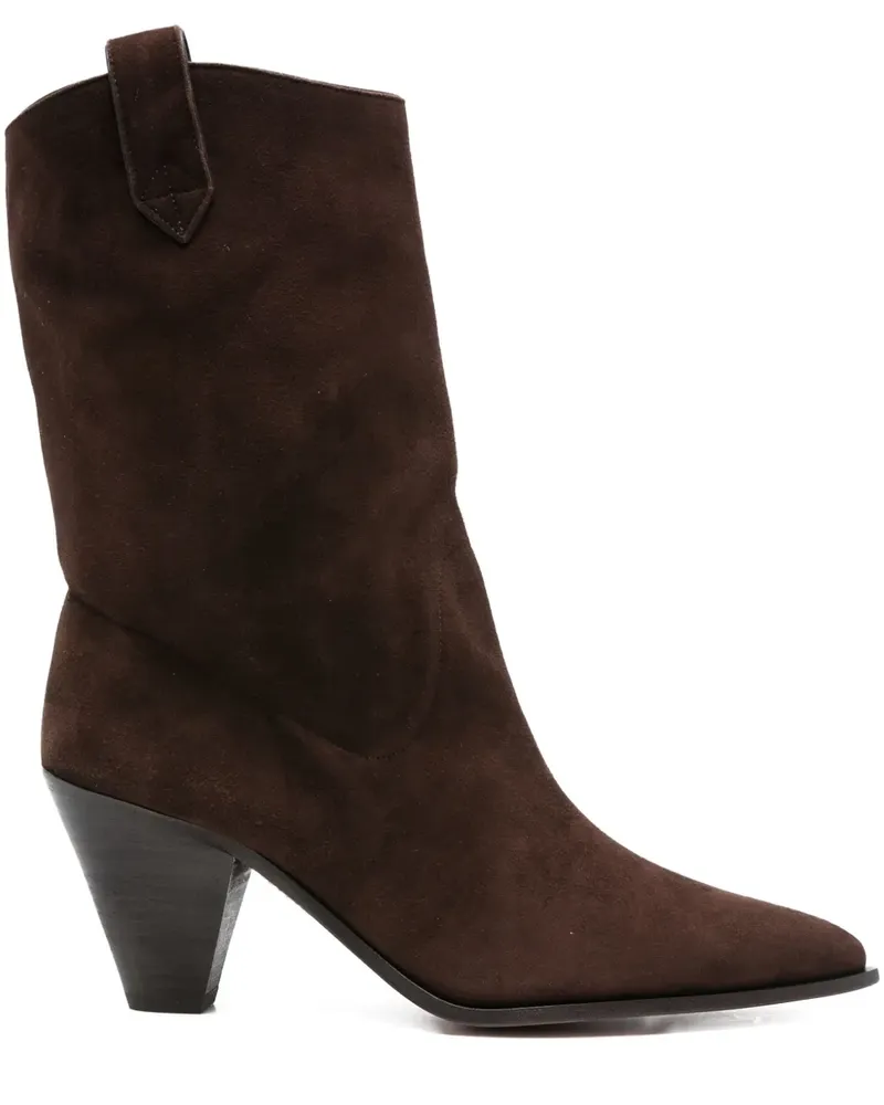 Aquazzura Cowboystiefel aus Wildleder 80mm - Braun Braun
