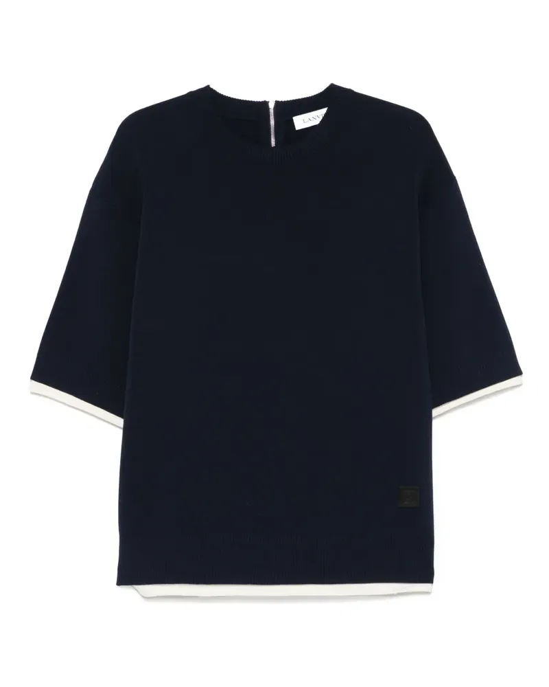 Lanvin T-Shirt mit Kontrastdetails - Blau Blau