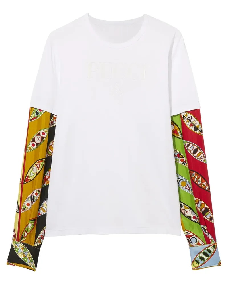 Emilio Pucci Langarmshirt mit grafischem Print - Weiß Weiß