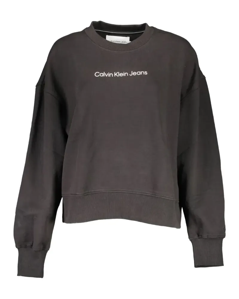 Calvin Klein logo-embroidered cotton sweater - Schwarz Schwarz