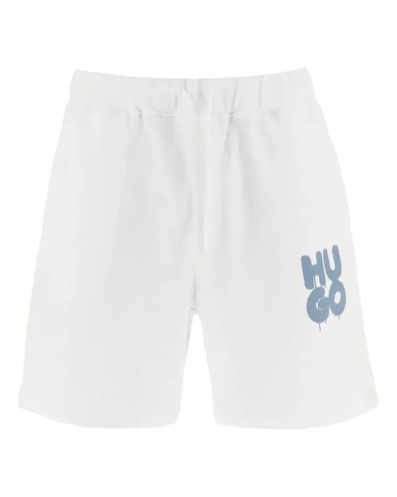 HUGO BOSS Dolivar Shorts mit Graffiti-Logo - Weiß Weiß