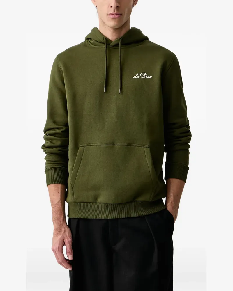 LES DEUX Hoodie mit Logo-Stickerei - Grün Grün