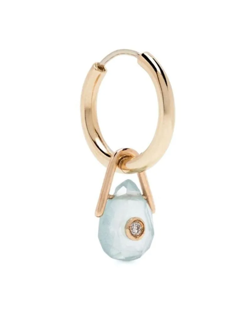 Pascale Monvoisin 9kt Orso Weißgoldohrring mit Diamanten und Aquamarin Gold