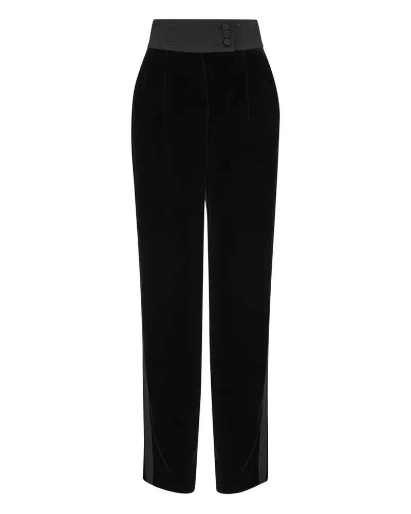 Giorgio Armani Hose in Samtoptik - Schwarz Schwarz