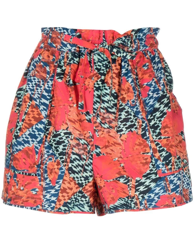 Ulla Johnson Mini Shorts mit hohem Bund - Rot Rot