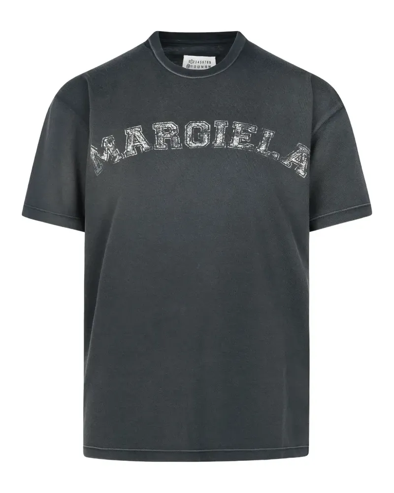 Maison Margiela T-Shirt mit Logo-Print - Schwarz Schwarz