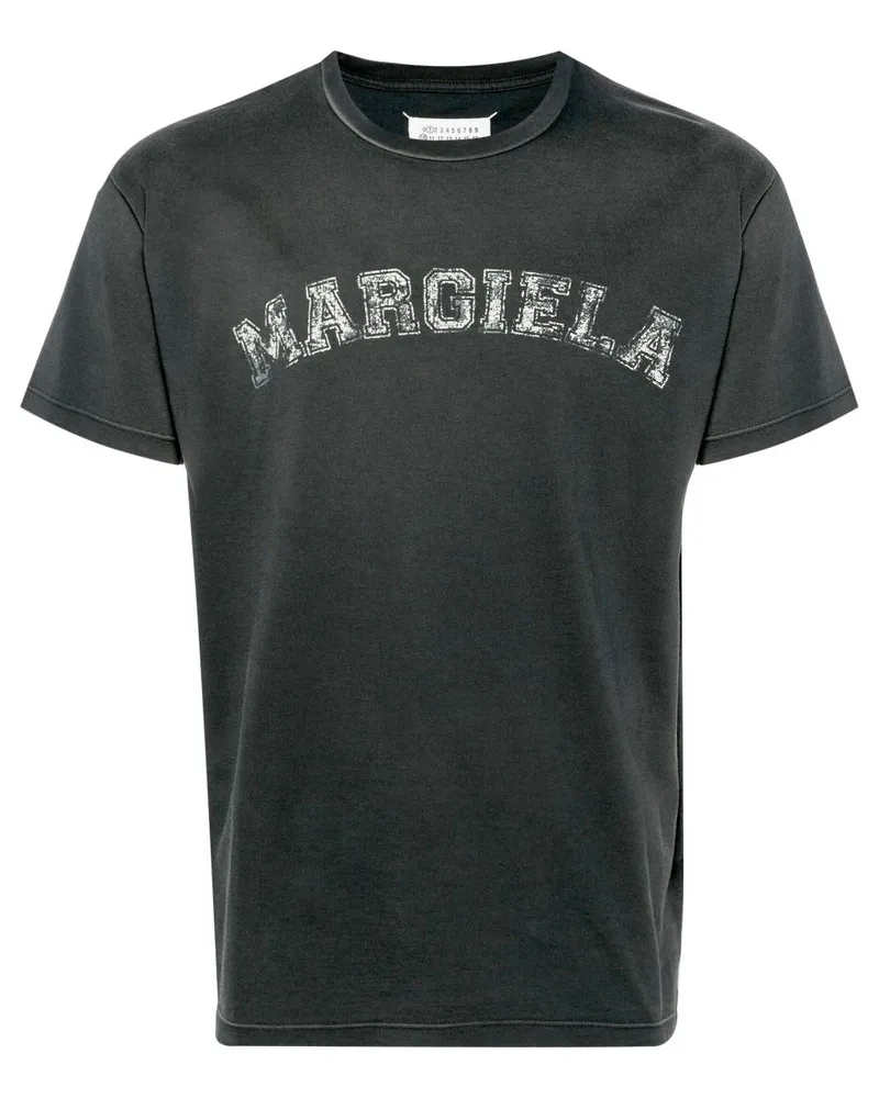 Maison Margiela T-Shirt mit Logo-Print - Schwarz Schwarz