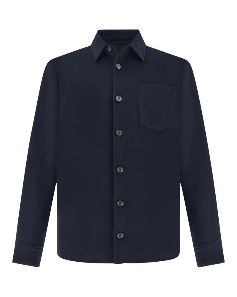 Paul & Shark Hemdjacke aus Kaschmir - Blau Blau