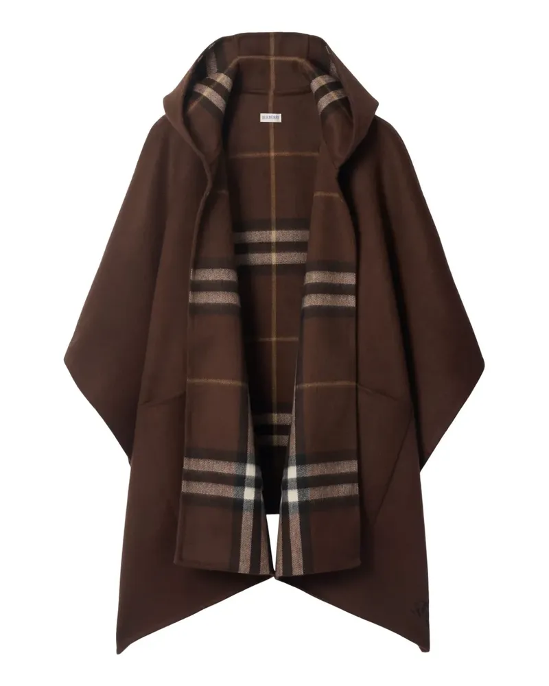 Burberry Kariertes Cape mit Kapuze - Braun Braun