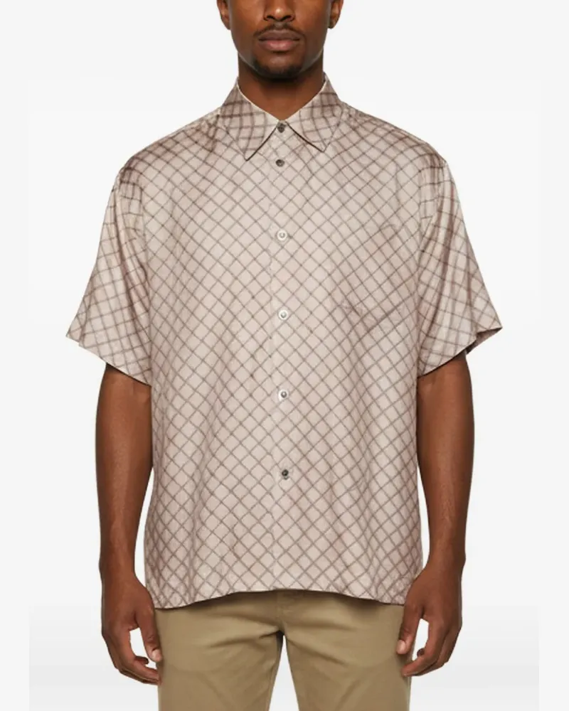 John Elliott + Co Seidenhemd mit Print - Nude Nude