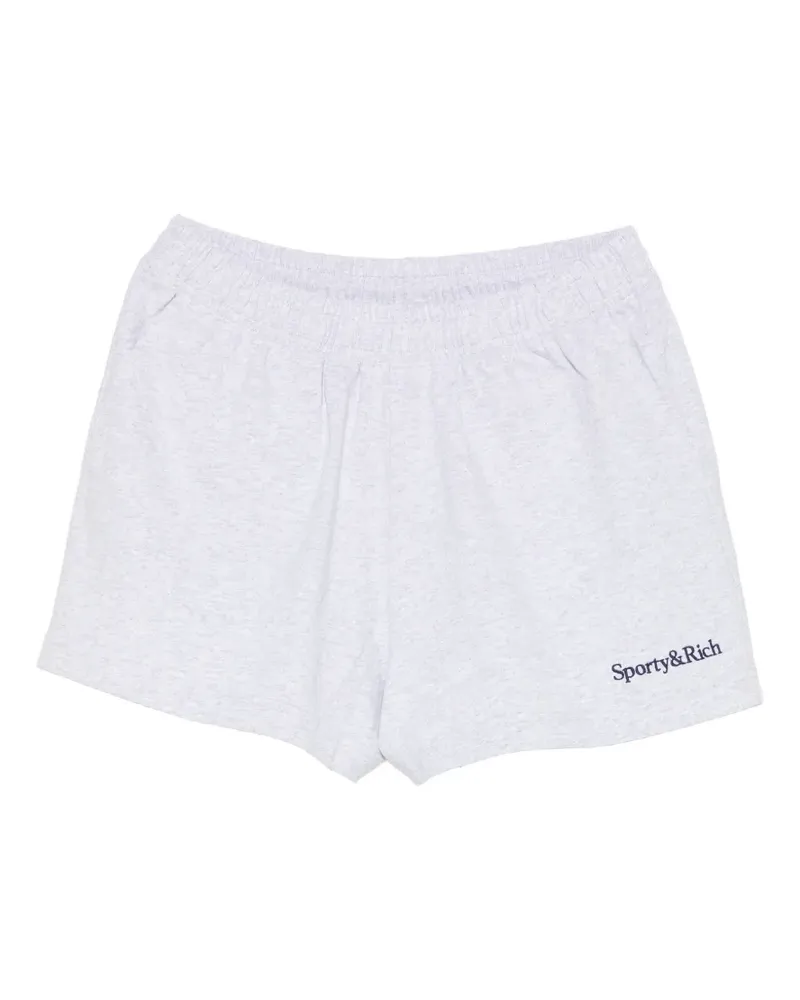 SPORTY & RICH logo-embroidered track shorts - Grau Grau