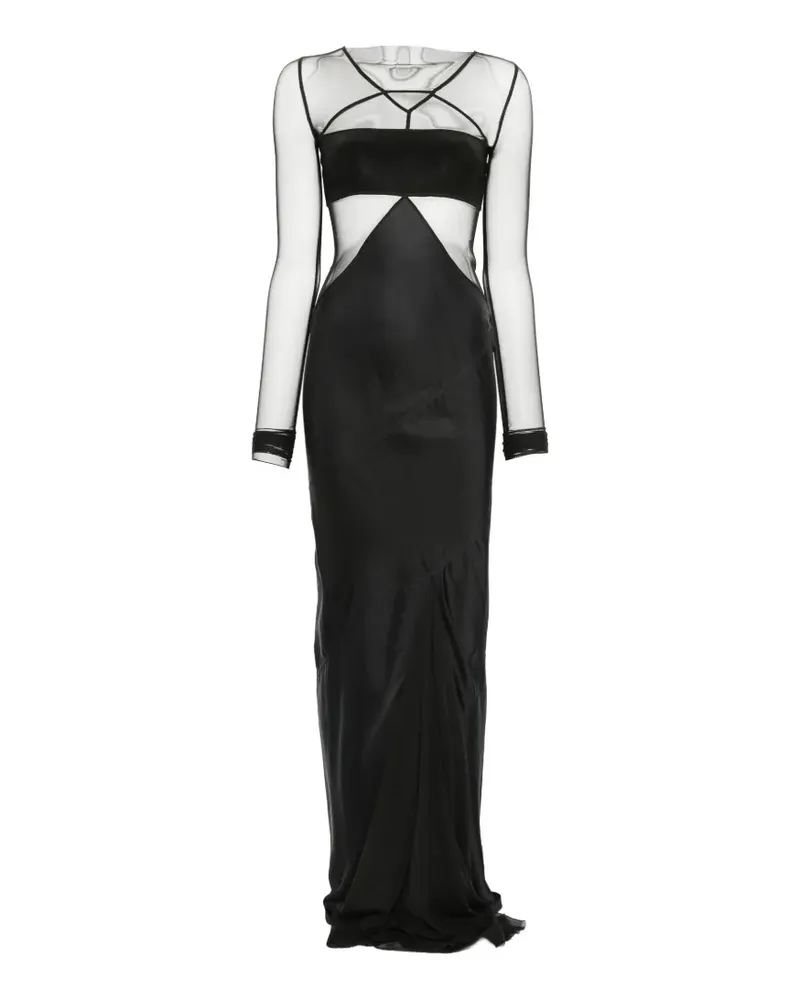 Rick Owens Combo long-sleeve maxi dress - Schwarz Schwarz