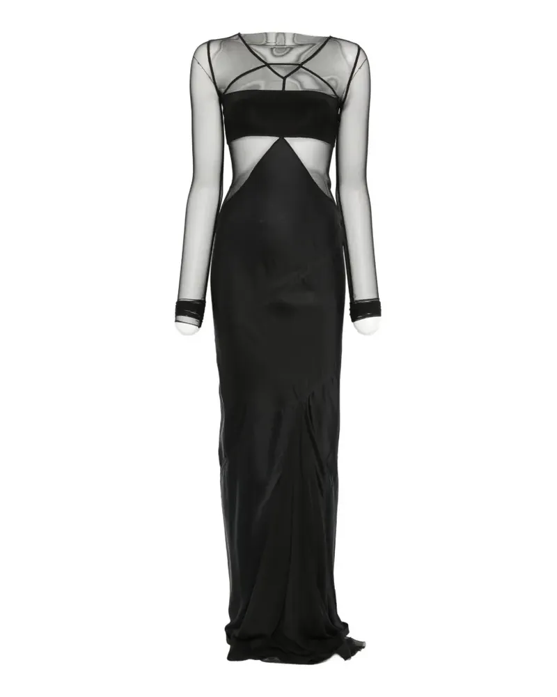 Rick Owens Combo long-sleeve maxi dress - Schwarz Schwarz