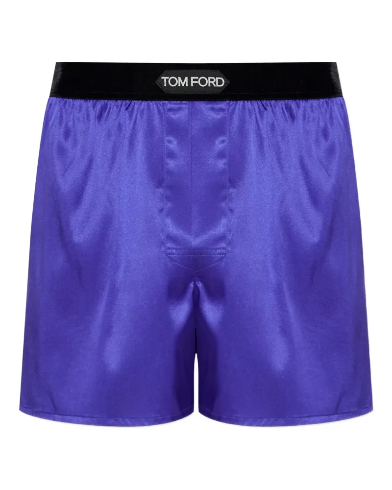 Tom Ford logo-waistband silk boxers - Violett Violett