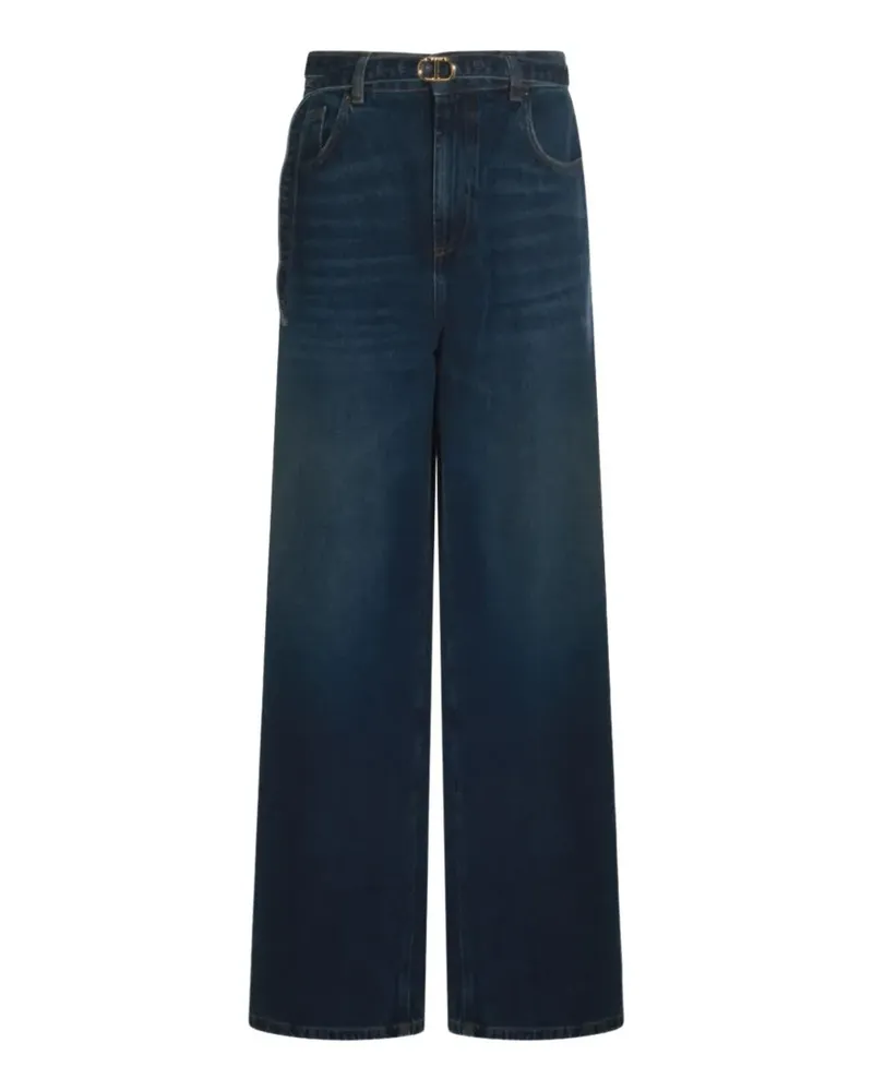 Twin-Set Weite Jeans mit Gürtel - Blau Blau
