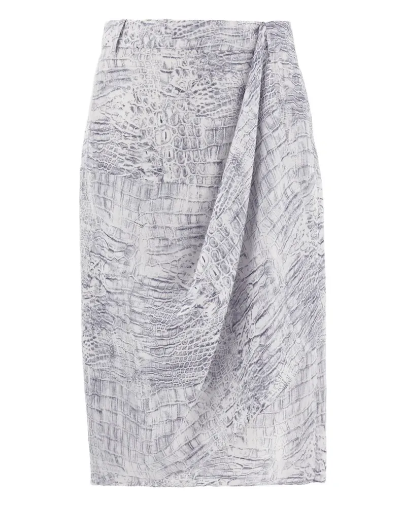 Ferragamo alligator-print mini skirt - Weiß Weiß