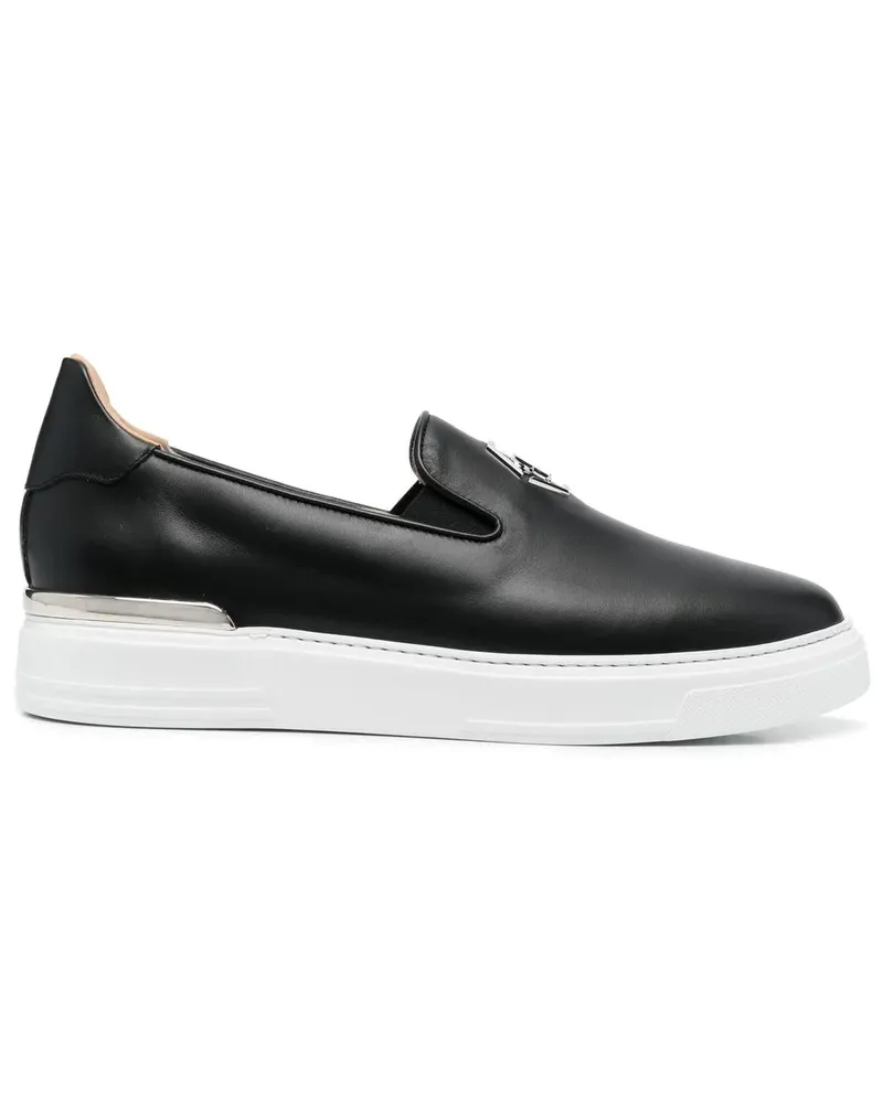 Philipp Plein Slip-On-Sneakers mit Logo - Schwarz Schwarz