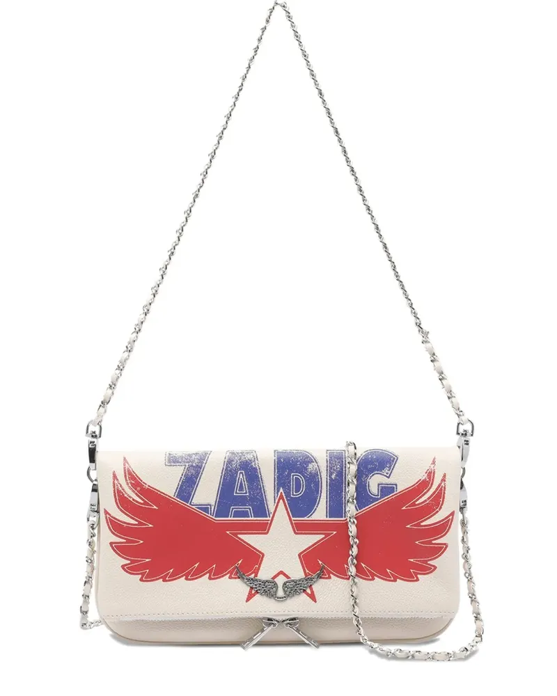Zadig & Voltaire Rock Nano Umhängetasche mit Flügeldetail - Weiß Weiß