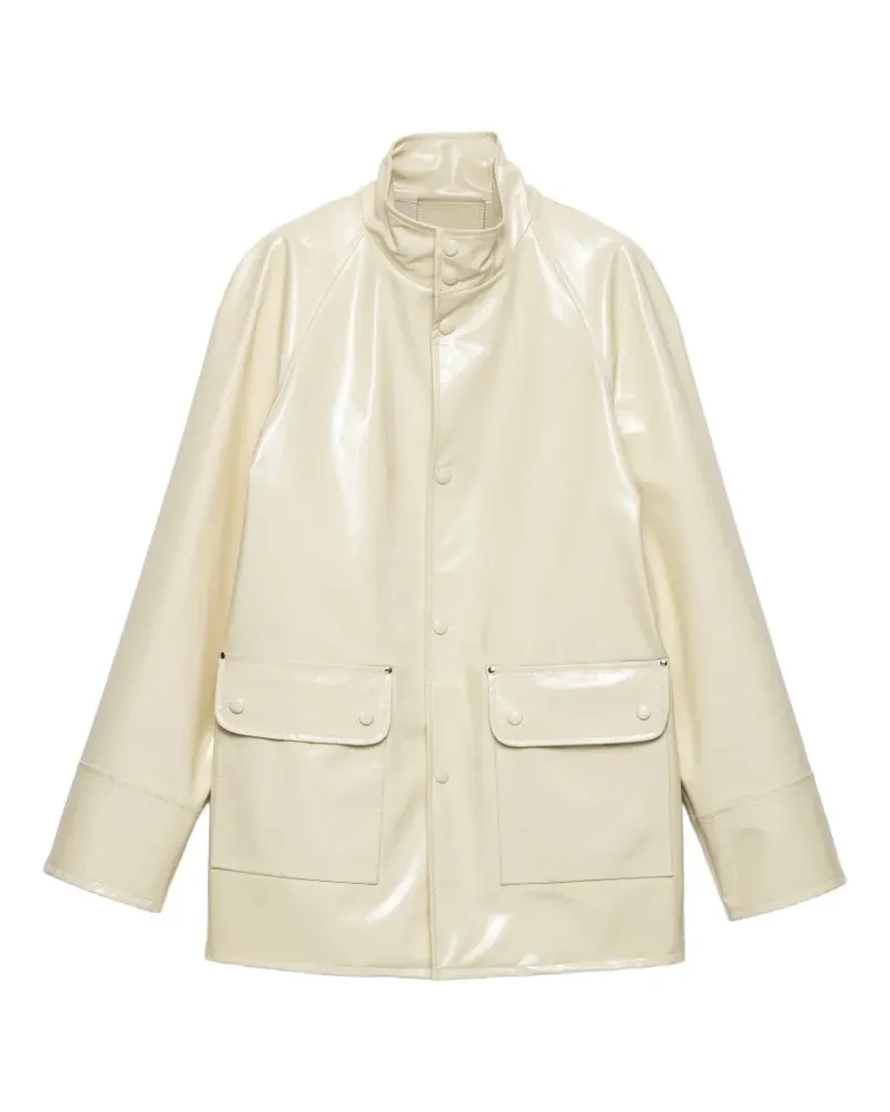 Prada flapped leather jacket - Nude Nude
