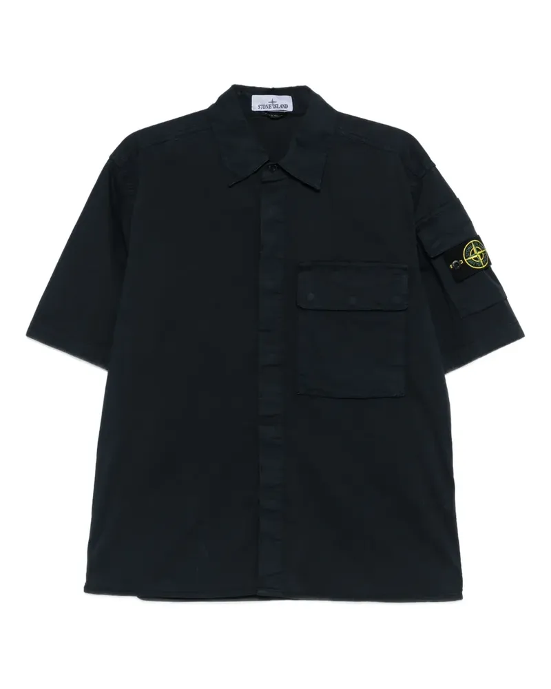 Stone Island Klassisches Twill-Hemd - Blau Blau