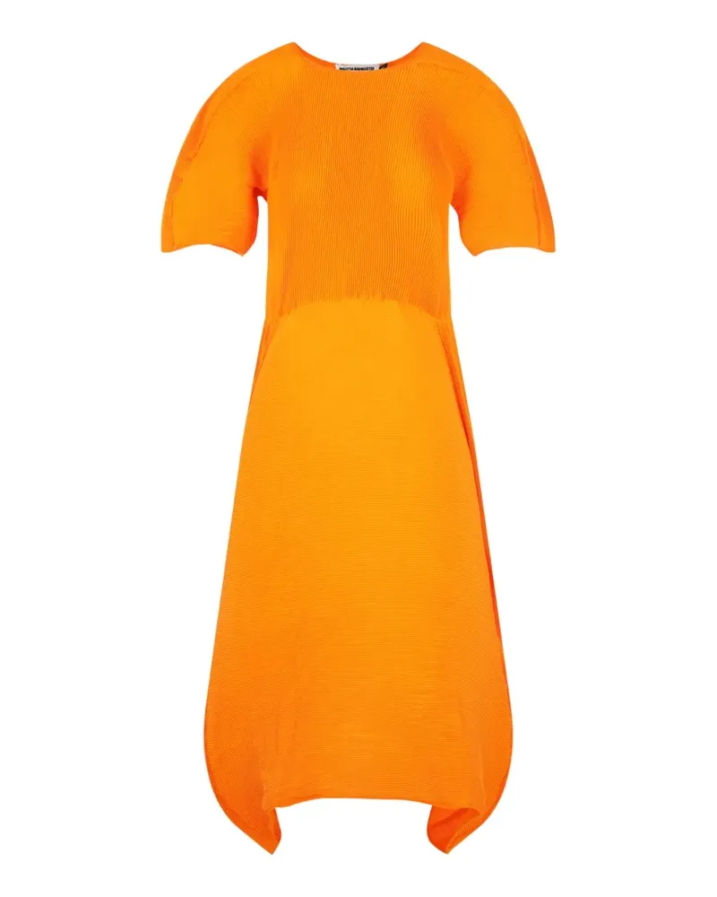 Melitta Baumeister pleated curved-hem dress - Orange Orange
