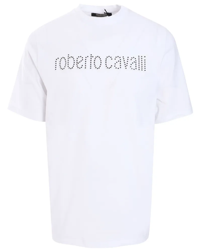 Roberto Cavalli T-Shirt mit Logo-Applikation - Weiß Weiß