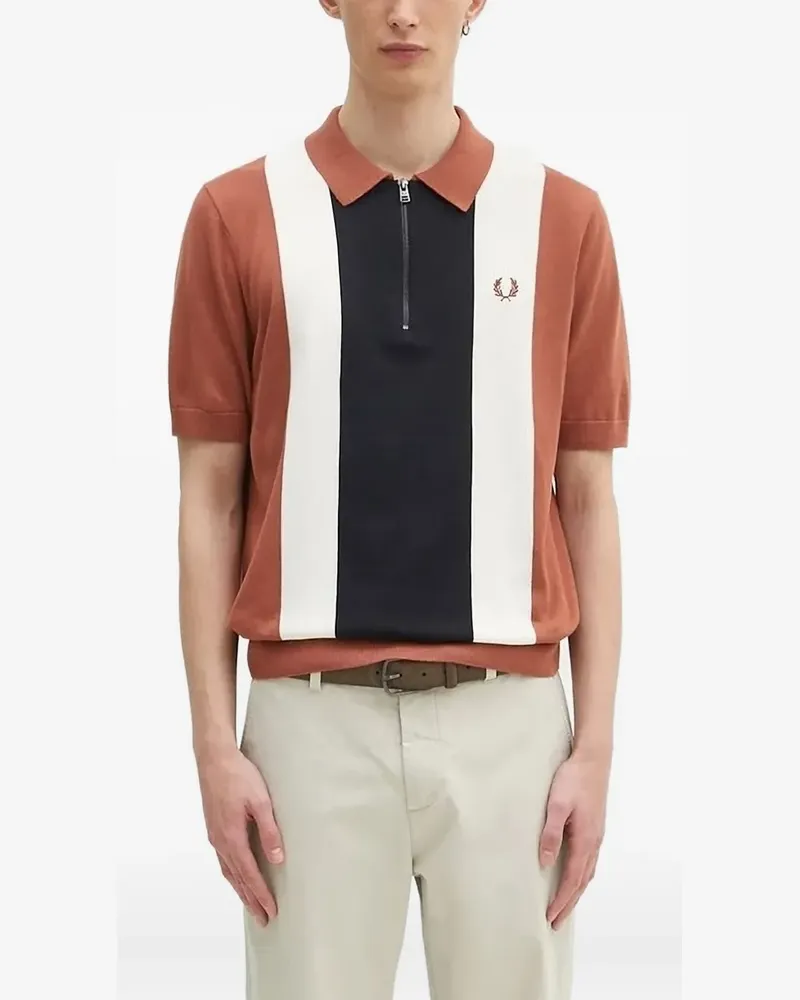 Fred Perry Poloshirt mit Kontrasteinsätzen - Orange Orange
