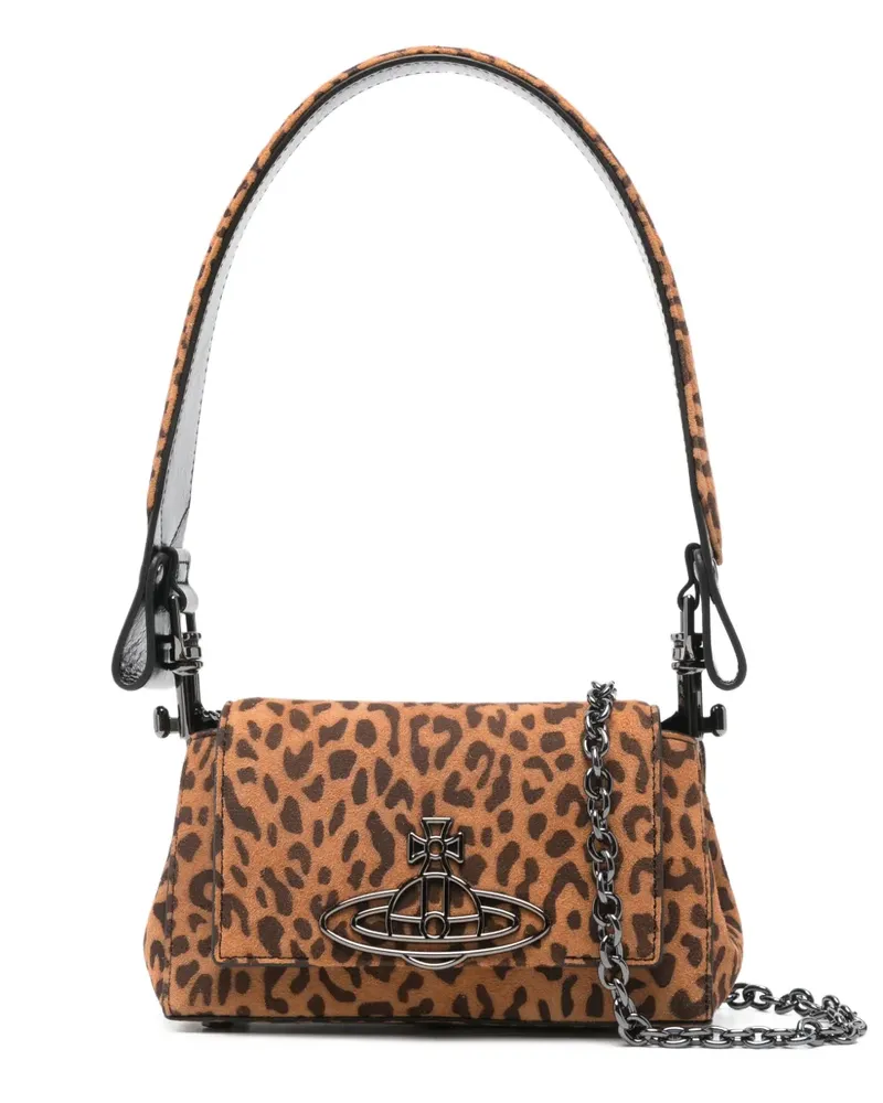 Vivienne Westwood Linda Orb-embellished leopard-print tote bag - Braun Braun