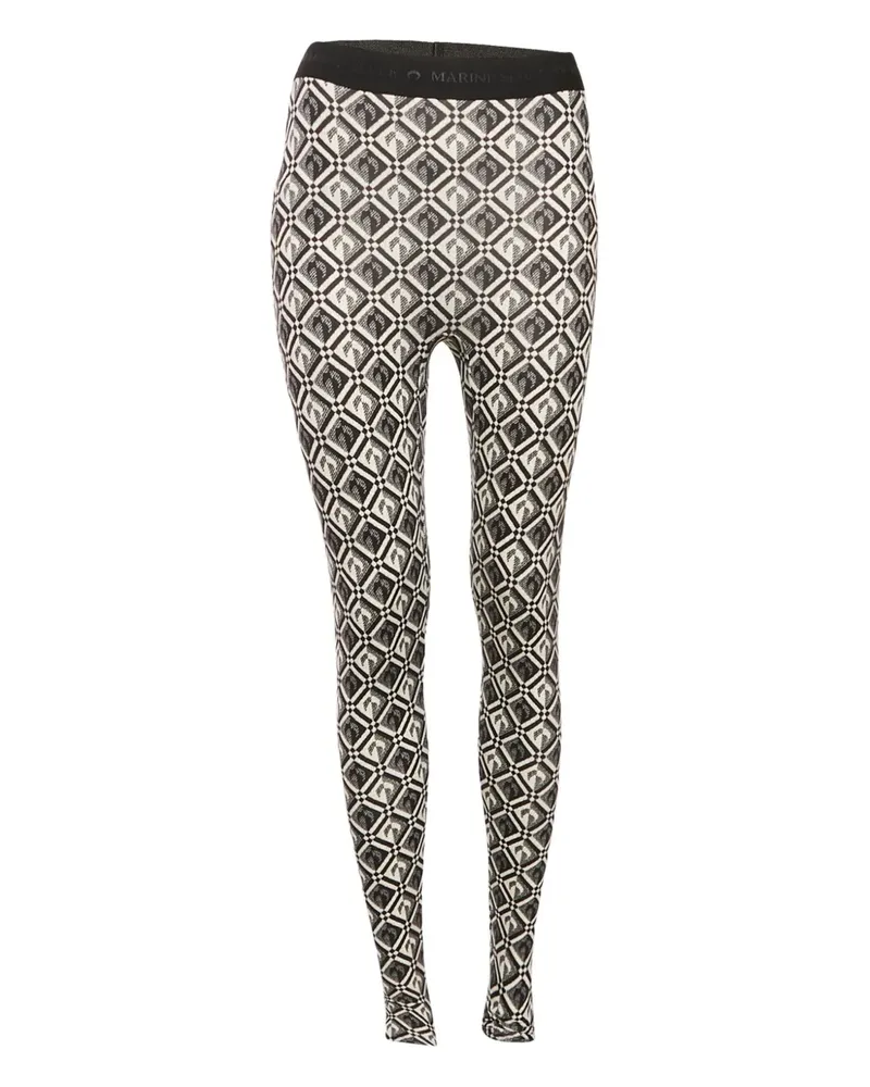 Marine Serre Leggings mit Mond-Print - Schwarz Schwarz