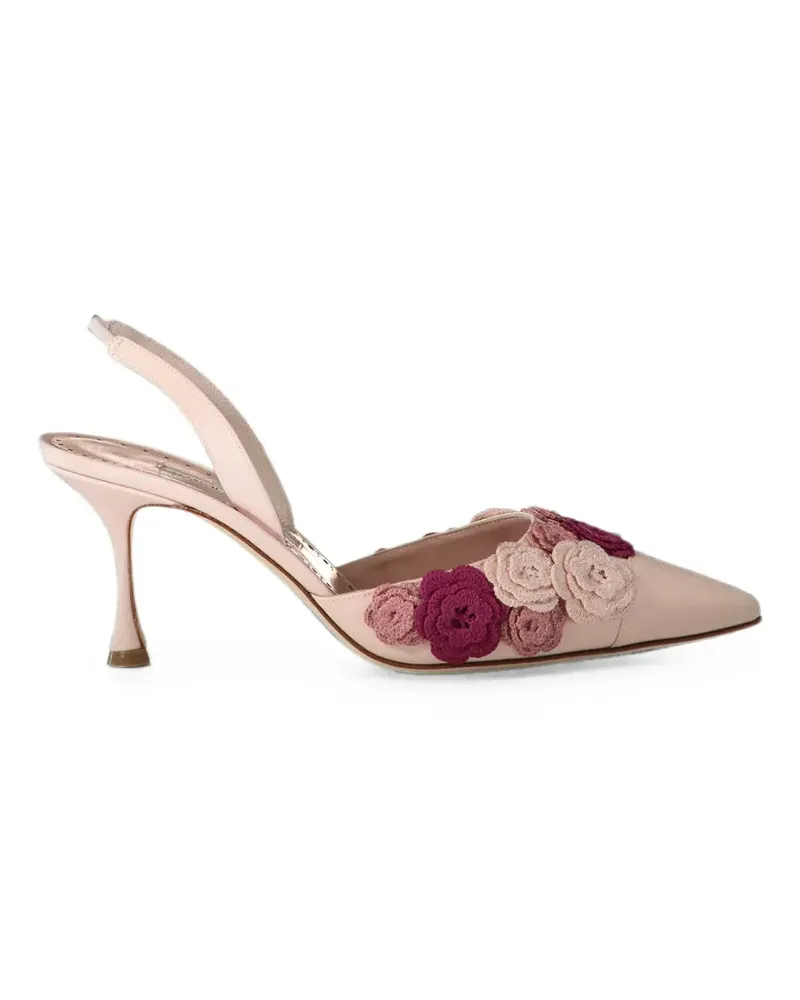 Manolo Blahnik Svemutasli floral-appliqué pumps - Rosa Rosa