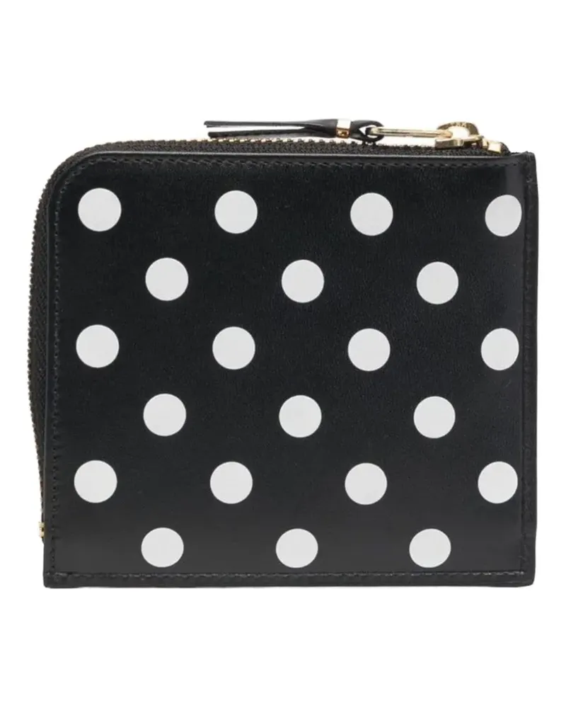 Comme des Garçons L-Shape Portemonnaie mit Polka Dots - Schwarz Schwarz