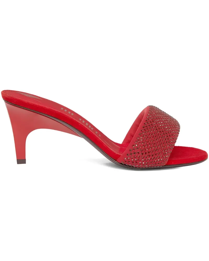 ATTICO 60mm crystal-embellished heeled mules - Rot Rot