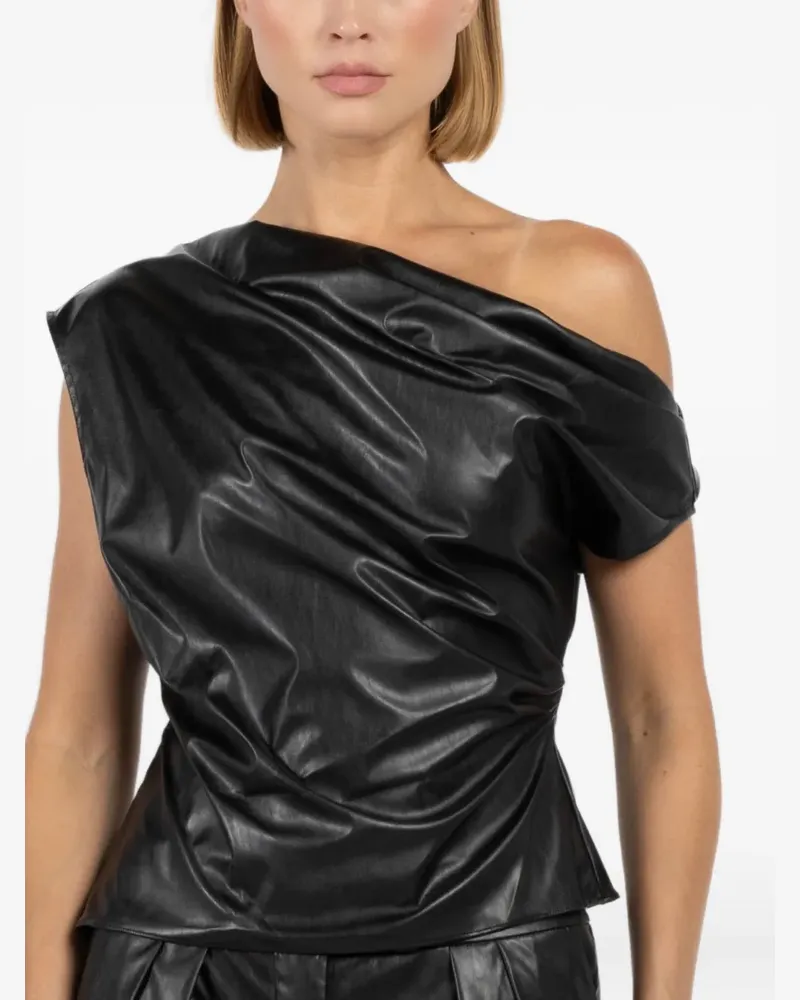 The Sei Drapiertes One-Shoulder-Top - Schwarz Schwarz