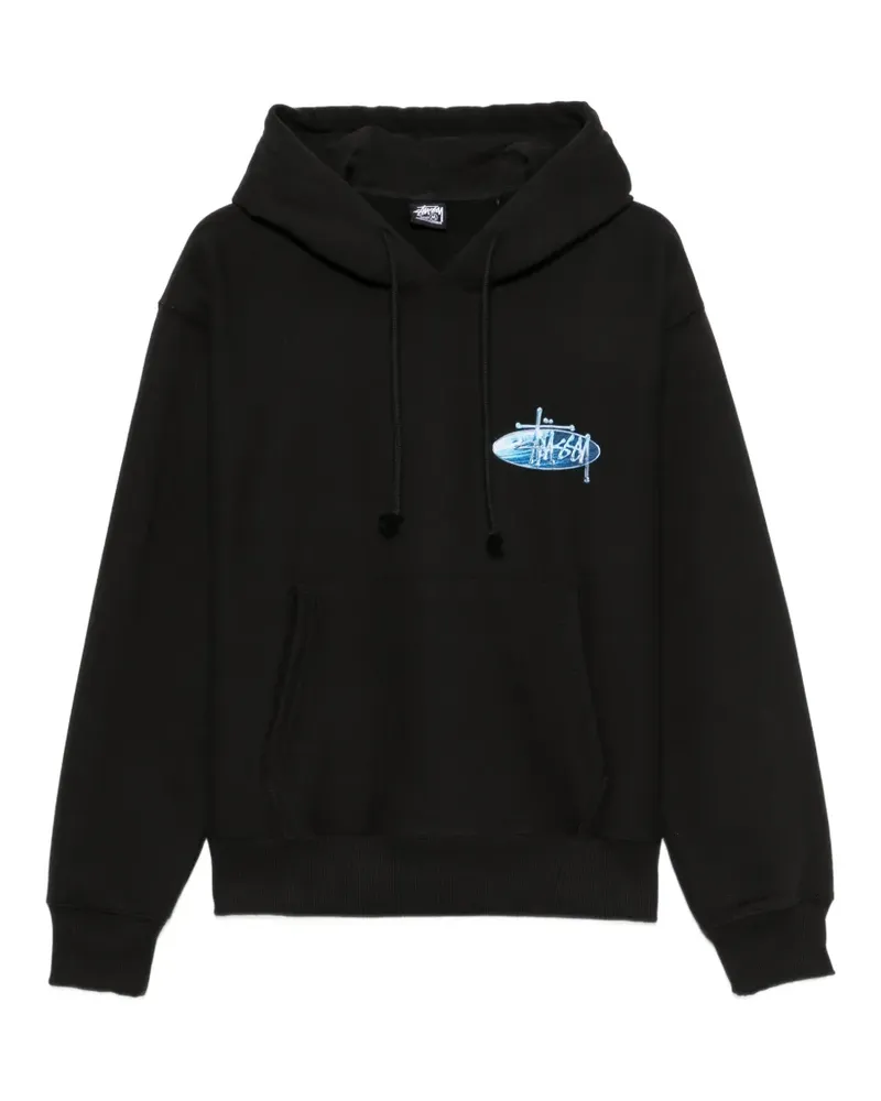 Stüssy logo-print hoodie - Schwarz Schwarz