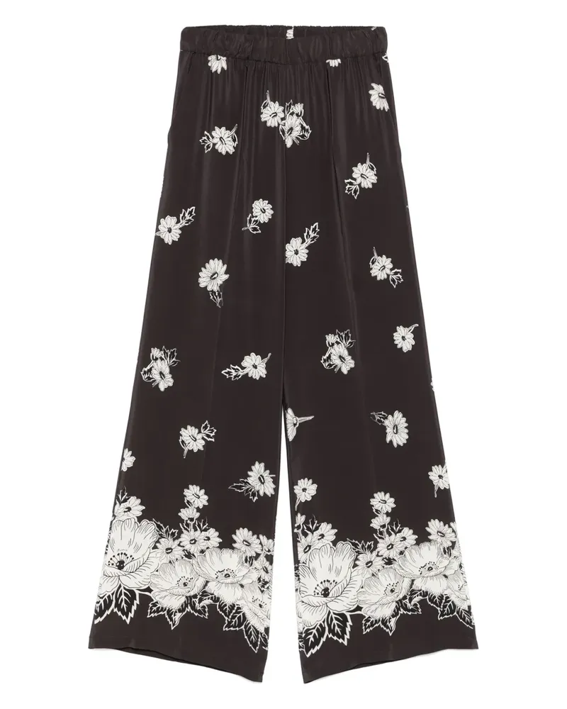 P.A.R.O.S.H. Hose mit Blumen-Print - Braun Braun