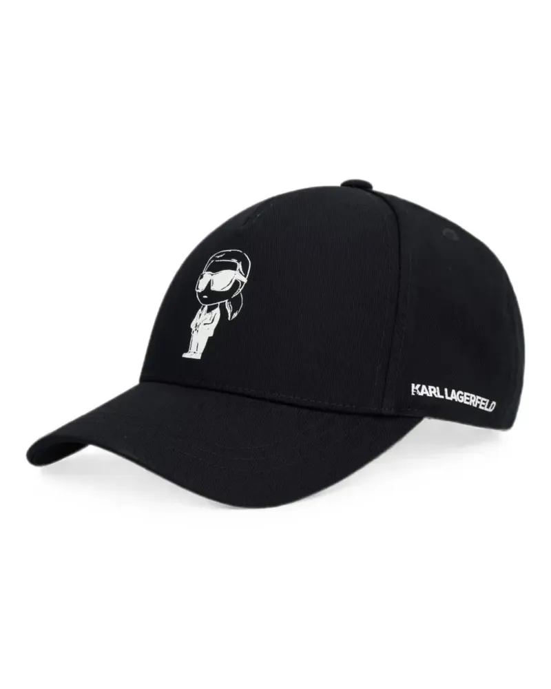 Karl Lagerfeld graphic-print cotton baseball cap - Schwarz Schwarz