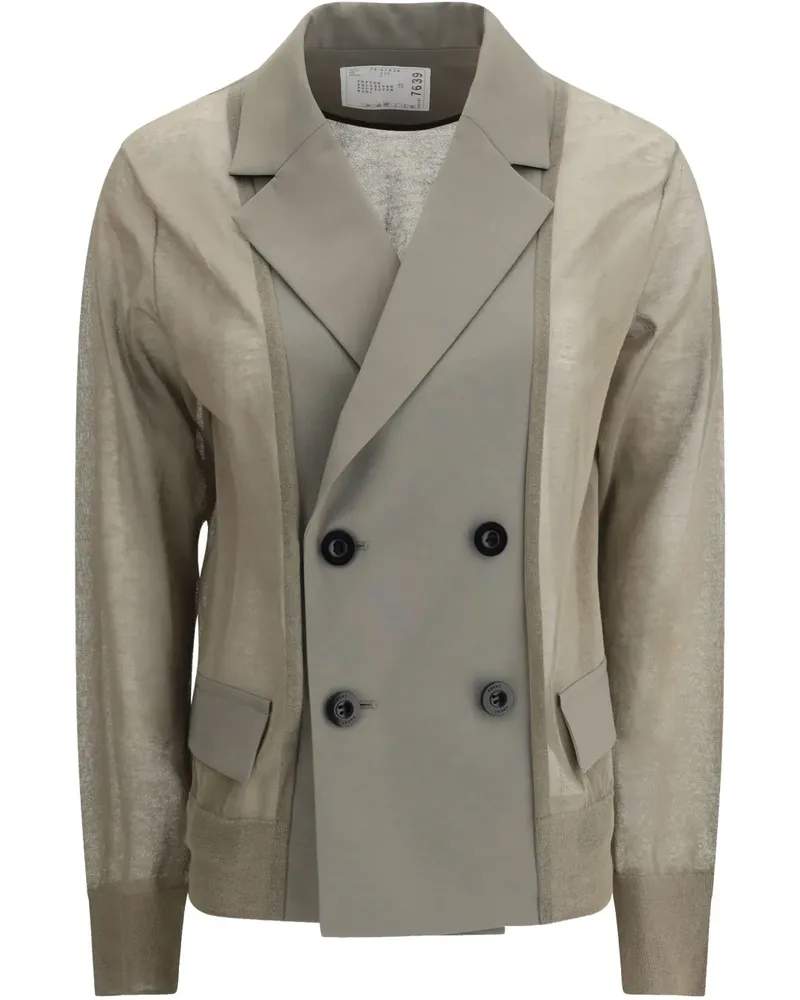 Sacai Doppelreihiger Blazer - Nude Nude