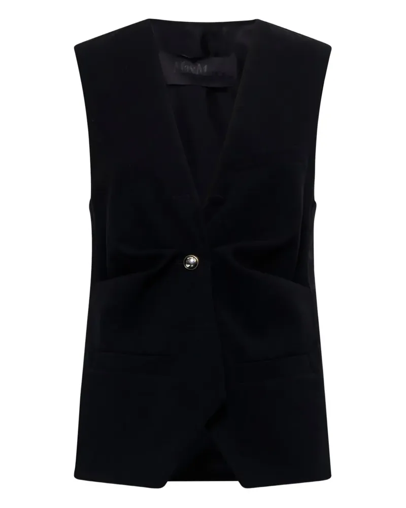 Max Mara Nuraghe jewel button draped jacket - Schwarz Schwarz