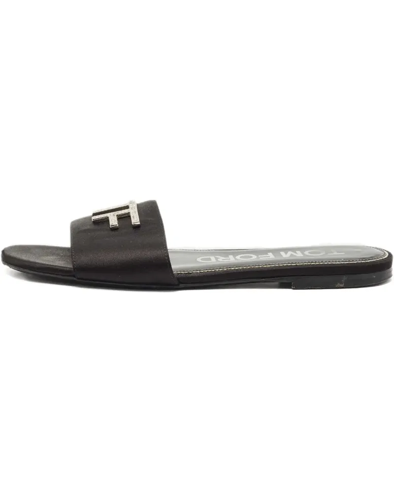 Tom Ford Sandalen mit Logo - Schwarz Schwarz