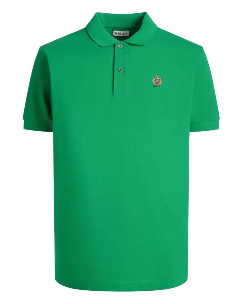 Bally Poloshirt mit Wappenstickerei - Grün Grün