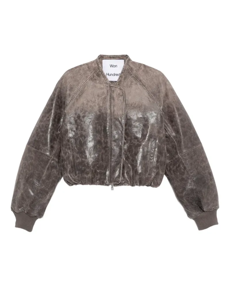 Won Hundred Ola leather bomber jacket - Grau Grau