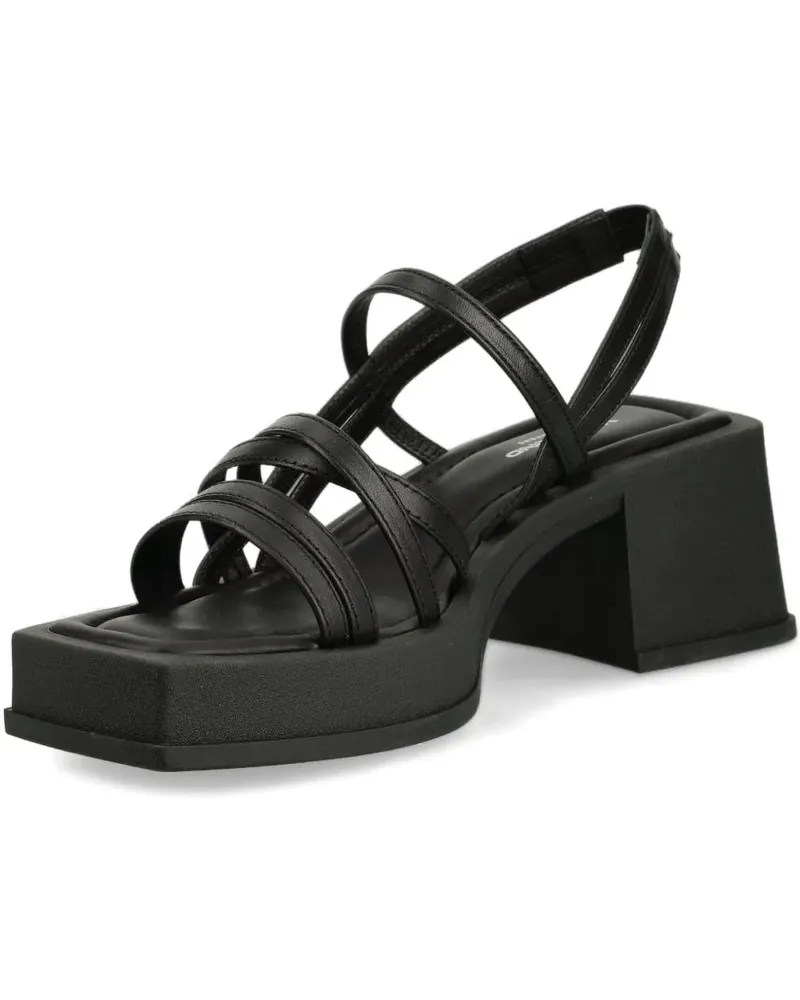 Vagabond Sandalen mit überkreuzten Riemen 67mm - Schwarz Schwarz