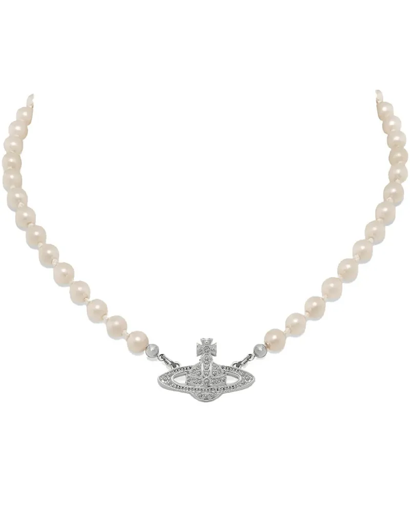Vivienne Westwood Mini Bas Relief faux-pearl necklace - Silber Silber