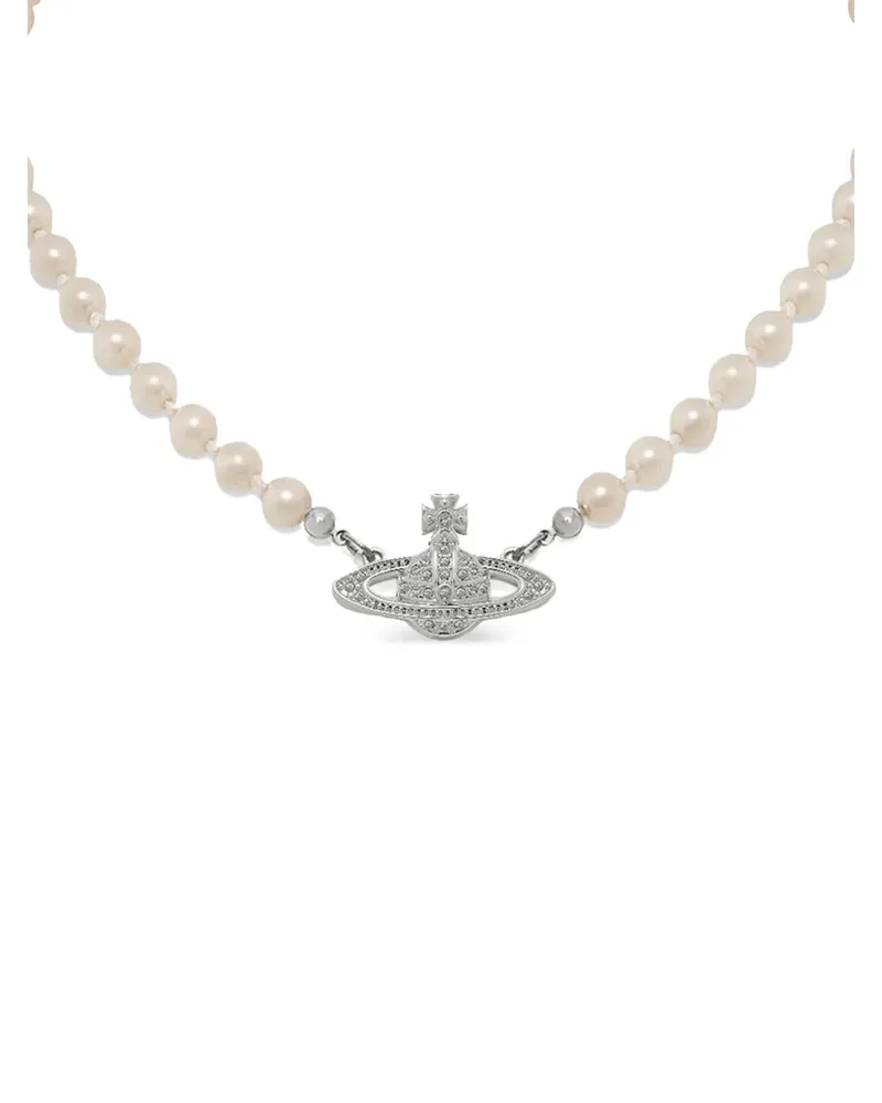 Vivienne Westwood Mini Bas Relief faux-pearl necklace - Silber Silber