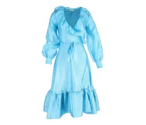 Steffi Wickelkleid mit Rüschenbesatz - Blau
