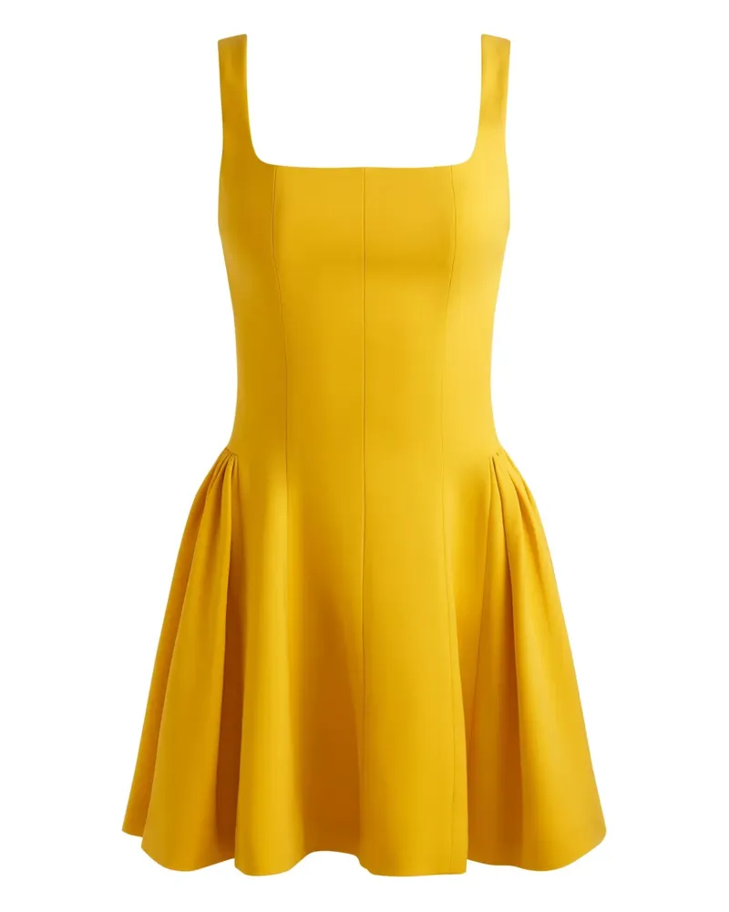 Alice + Olivia Vera Minikleid mit eckigem Ausschnitt - Gelb Gelb