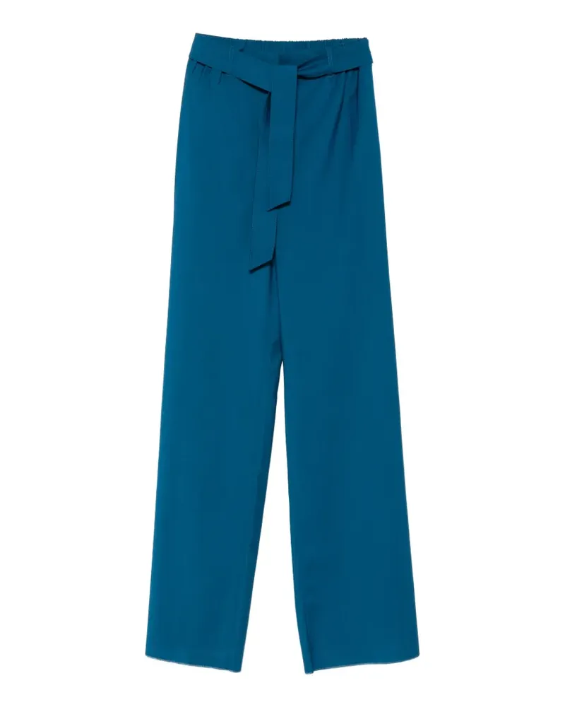 Max Mara Wide-Leg-Hose mit Gürtel - Blau Blau