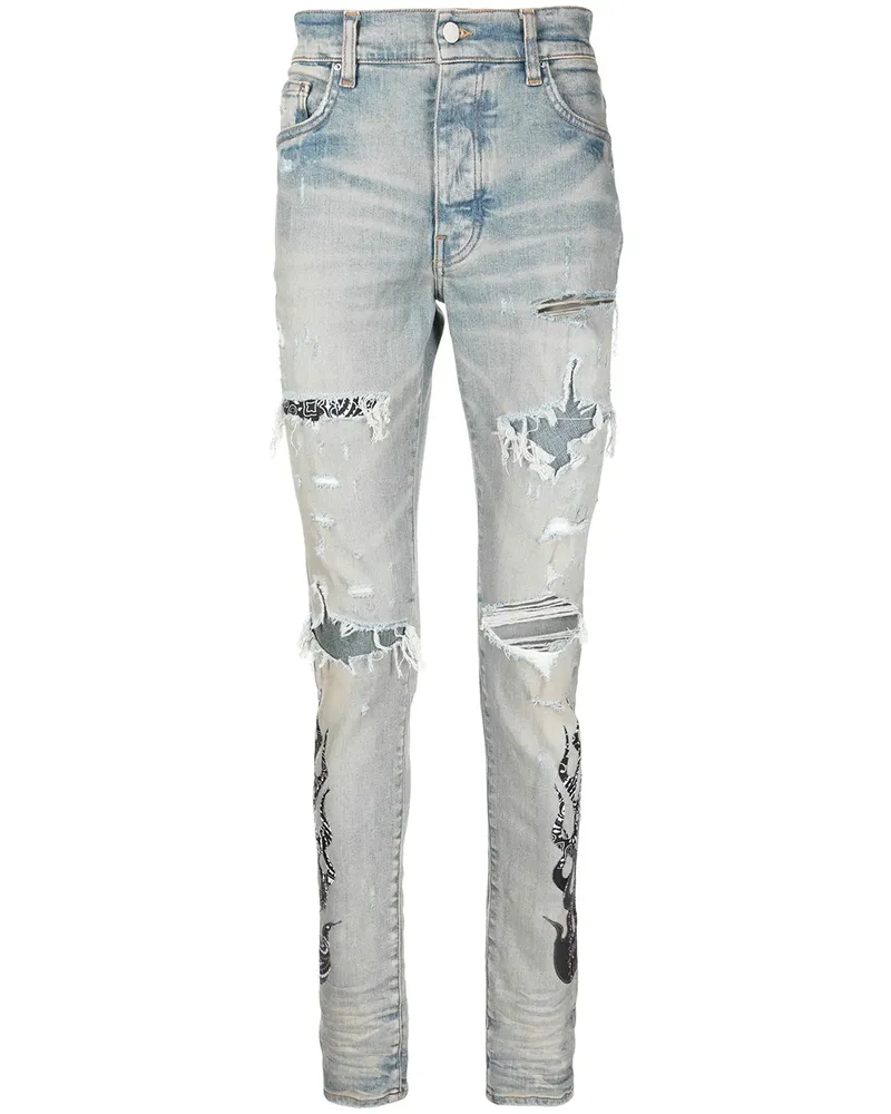 Amiri Bandana Flame Jeans - Blau Blau
